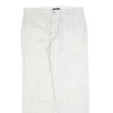 DOCKERS Mens Cotton Blend White Regular Straight Trousers W36 L34 Smart Casual