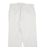 DOCKERS Mens Cotton Blend White Regular Straight Trousers W36 L34 Smart Casual