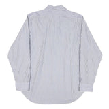 POLO RALPH LAUREN Mens Blue & White Striped Shirt L Classic Cotton Blend Long