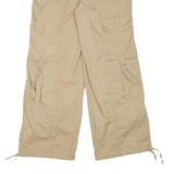 NO BOUNDARIES Mens Cotton Blend Beige Relaxed Cargo Trousers W32 L30 Utility Zip