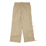 NO BOUNDARIES Mens Cotton Blend Beige Relaxed Cargo Trousers W32 L30 Utility Zip