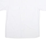 CROSSAIR Mens White Shirt L Cotton Blend Button Front Short Sleeve Casual
