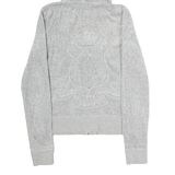 JUICY COUTURE Womens Grey Hoodie S Embroidered Crest Full Zip Casual