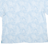 HAVANA JIM Mens Blue & White Rayon Shirt XL Tropical Floral Pattern Casual