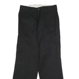 DICKIES Mens Black Polyester Blend Regular Cargo Trousers W31 L30 Workwear Zip