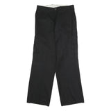 DICKIES Mens Black Polyester Blend Regular Cargo Trousers W31 L30 Workwear Zip