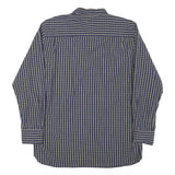 TOMMY HILFIGER Mens Blue Beige Check Shirt XL Button-Down Collar Long Sleeve