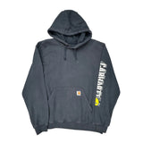 Carhartt Spellout Hoodie - Large Gray Cotton