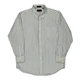 Chaps Ralph Lauren Striped Shirt - Large Blue Cotton Blend