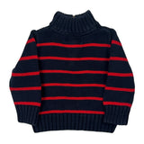 Age 12 Months Polo By Ralph Lauren Striped 1/4 Zip - 3XS Navy Cotton