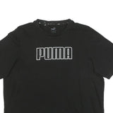 PUMA Mens Black Graphic T-Shirt 2XL Short Sleeve Crew Neck Logo Print
