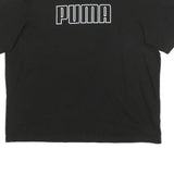 PUMA Mens Black Graphic T-Shirt 2XL Short Sleeve Crew Neck Logo Print