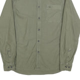 CALVIN KLEIN JEANS Mens Green Casual Shirt M Cotton Button Long Sleeve Chest