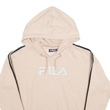 FILA Womens Beige & Black Hooded Pullover S Cotton Blend Hoodie
