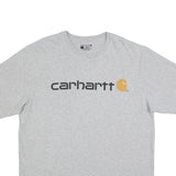 CARHARTT Mens Grey Graphic T-Shirt L Short Sleeve Crew Neck Logo Print Cotton
