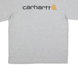 CARHARTT Mens Grey Graphic T-Shirt L Short Sleeve Crew Neck Logo Print Cotton