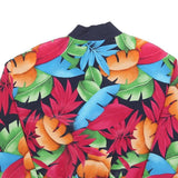 TAN JAYS Womens Black Tropical Print Jacket M Polyester Zip Bomber Lightweight