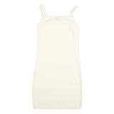 SANTA CRUZ Womens Cream Heart Logo Mini Dress Cotton Blend Strappy Sleeveless