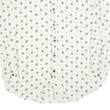 COLDOR Mens White & Grey Patterned Shirt XL Cotton Blend Long Sleeve Casual