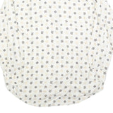 COLDOR Mens White & Grey Patterned Shirt XL Cotton Blend Long Sleeve Casual