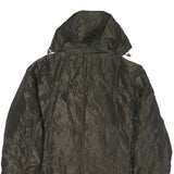 TOMMY HILFIGER Mens Dark Green Jacket L Polyester Blend Plain Hooded Zip Pockets