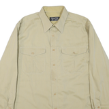 THOMAS LLOYD Mens Beige Workwear Shirt XL Polyester Blend Long Sleeve Button