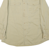 THOMAS LLOYD Mens Beige Workwear Shirt XL Polyester Blend Long Sleeve Button