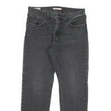 LEVI'S Womens Regular Fit Straight Black Denim W31 L29 Zip Cotton Blend Jeans