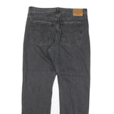 LEVI'S Womens Regular Fit Straight Black Denim W31 L29 Zip Cotton Blend Jeans
