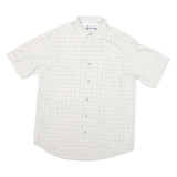 COLUMBIA Mens Beige Check Shirt S Cotton Blend Lightweight Button-Up Casual
