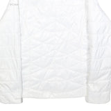 COLUMBIA Womens White Lightweight Jacket S Polyester Blend Plain Zip Closure