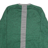 ADIDAS Mens Green Grey Baseball Jersey Long Sleeve Top L Polyester Blend Plain