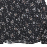 BA&SH Womens Black Floral Print Blouse Long Sleeve Round Neck M Elegant Top