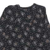 BA&SH Womens Black Floral Print Blouse Long Sleeve Round Neck M Elegant Top