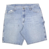 WRANGLER Mens Light Blue Denim Casual XL W38 Carpenter Shorts Cotton Blend