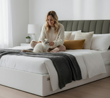 Anycozy Headboard Cover Dark Gray Short Plush Super Soft Smooth Quilted Velvet Bed Back Dust Protector Cover 200x70cm
