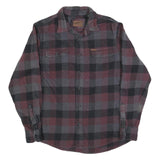 ORVIS Mens Red & Grey Check Shirt M Long Sleeve Cotton Casual Button Pocket