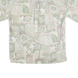 COOKE STREET Mens Green & Beige Hawaiian Shirt L Cotton Short Sleeve Casual
