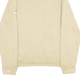 REEBOK Mens Beige Cotton Jacket S Plain Zip Casual Lightweight Sportswear