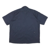 DICKIES Mens Blue Work Shirt 2XL Cotton Blend Short Sleeve Button Up Classic