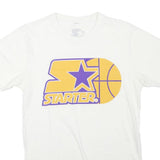 STARTER Mens White & Yellow Graphic Short Sleeve Crew Neck S T-Shirt