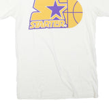 STARTER Mens White & Yellow Graphic Short Sleeve Crew Neck S T-Shirt