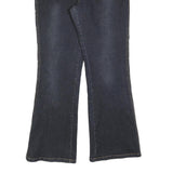 TEMCHE Womens Blue Regular Flared Denim Medium Wash W30 L32 Embroidered Side