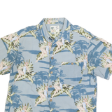 ME SPORT Mens Blue Rayon Hawaiian Shirt M Tropical Palm Print Summer