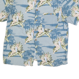 ME SPORT Mens Blue Rayon Hawaiian Shirt M Tropical Palm Print Summer
