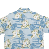 ME SPORT Mens Blue Rayon Hawaiian Shirt M Tropical Palm Print Summer