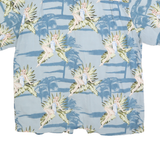 ME SPORT Mens Blue Rayon Hawaiian Shirt M Tropical Palm Print Summer
