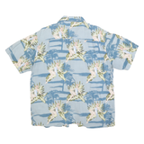 ME SPORT Mens Blue Rayon Hawaiian Shirt M Tropical Palm Print Summer