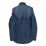 Embroidered Patches True Religion Graphic Denim Shirt - XS Blue Denim