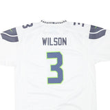 NIKE Mens White Seattle Seahawks Wilson Football Shirt XL Short Sleeve V-Neck